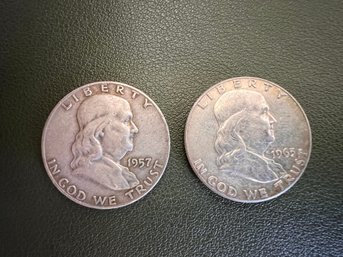 1957 & 1963 Franklin Half Dollars