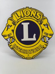 Vintage Lions Clubs International Logo Wall Cardboard Sign