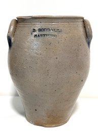 19th Century Stoneware Ovoid Jar By J. Goodale Hartford,CT