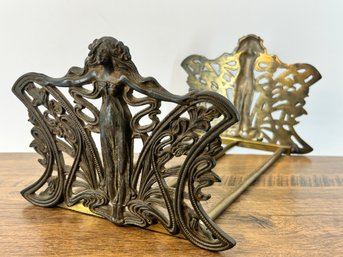 Antique Art Nouveau Sliding Expandable Book Rack