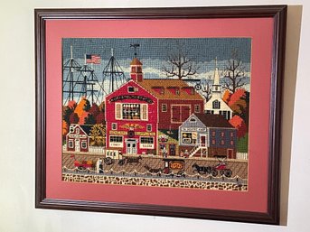 Framed Needlepoint- Portsmouth Boat Company
