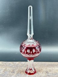 Vintage Waterford Crystal Clarendon Ruby Christmas Tree Topper