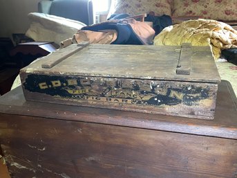 Antique Fig Bar Crate With Advertising Label