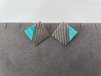 Vintage Navajo Sterling Turquoise Earrings