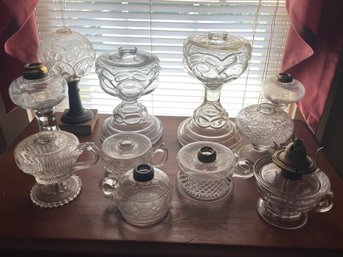 Collection Of Antique Oil Lamps