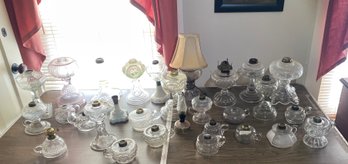 MASSIVE Lot Of Antique Oil Lamps