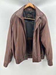 Vintage Mens Leather Bomber Jacket By Carlo Emboli Size 44