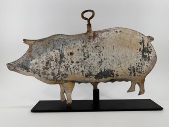 Zinc Pig Weathervane, Original Paint, Great Form