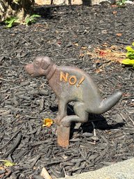 Cast Iron No Dog Stake Sign