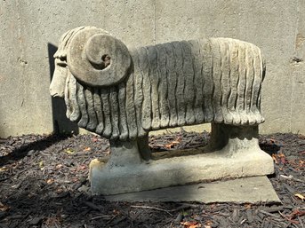Concrete Ram Garden Statue