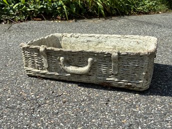 Concrete Wicker Suitcase Planter