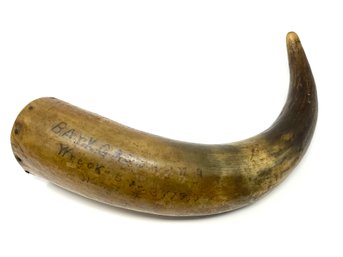 Inscribed Horn With Provenance 1914 Wreck Welfleet MA