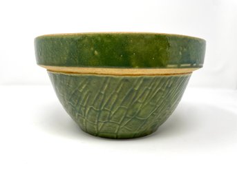Antique Green Stoneware Mixing Bowl