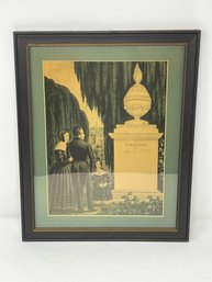19th C. N Currier Memorial Hand Colored Lithograph