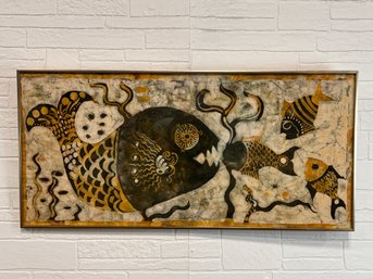 Fish-Themed Batik Framed