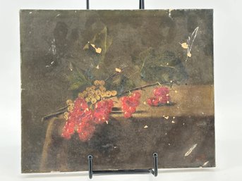 Antique Still Life Oil On Canvas Painting