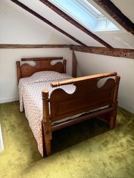 19th C. Tiger Maple Rope Bed (Frame Only)