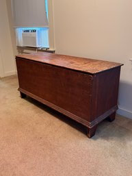 Wooden Blanket Chest With Hinged Lid, As Is