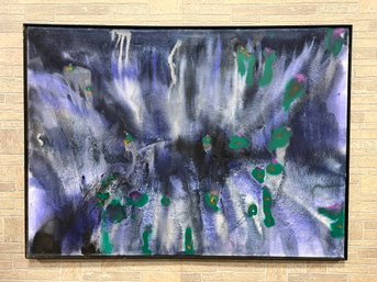 Substantial 6 Foot Framed Oil On Canvas Abstract Painting By Erik Sandberg-Diment