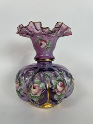 Fenton Vase Hand Painted And Decorated