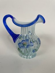 Hand Painted Artist Signed Fenton Pitcher