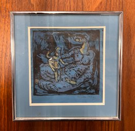 Vintage Wood Block Print Signed