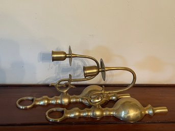Pair Of Brass Sconces