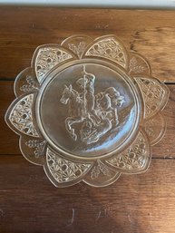 Antique EAPG Embossed Art Glass Gillinder & Sons Warrior Plate
