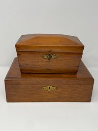 2 Antique Wooden Boxes