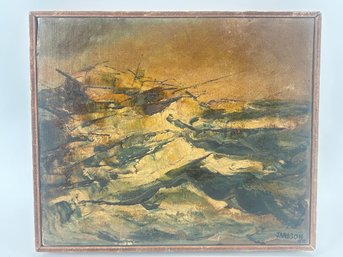 'Waves Mine' '35 Original Oil Painting On Canvas Signed By Jansson