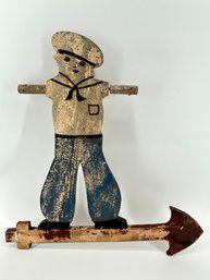 Antique American Folk Art Sailor Whirligig