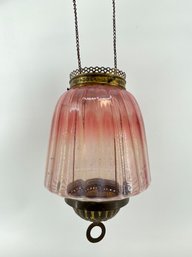 Antique Pink Victorian-era Hanging Lamp