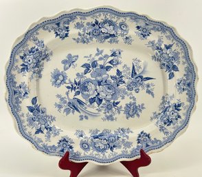 English Blue & White Transferware Platter