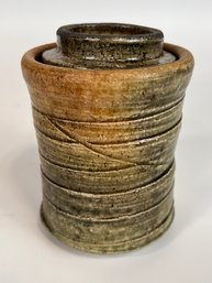 Studio Pottery Canister Signed