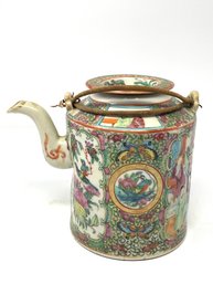 Antique Chinese Famille Rose Medallion Teapot