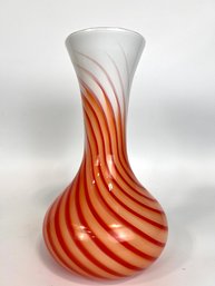 Mid Century Modern Hand Blown Flame Glass Vase