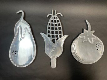 Trio Of Crate & Barrel Cast Aluminum Trivets
