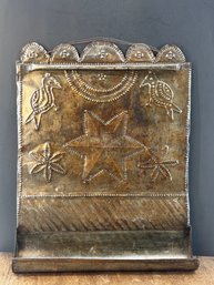 Antique Pierced Tin Utensil Rack