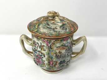 Antique Chinese China Famille Rose Porcelain Covered Jar