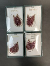 4 Pair Of Brand New Nicole Miller Earrings
