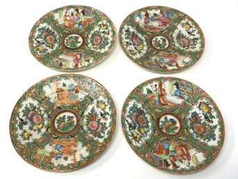 Antique Chinese Porcelain Rose Medallion Dishes