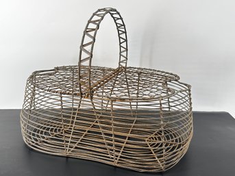 Antique Wire Egg Basket W/ Lid