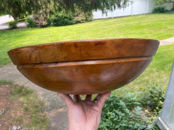 Large Antique Primitive Wooden Dough Bowl