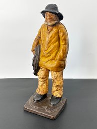 Antique Old Salt Cast Iron Door Stop Great Paint
