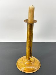 Antique Brass Push Up Candle Stick Patented 1853