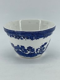Antique Blue Willow Blue & White Pudding Mixing Bowl