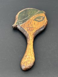 Hand Painted And Carved Folk Art Vanity Mirror