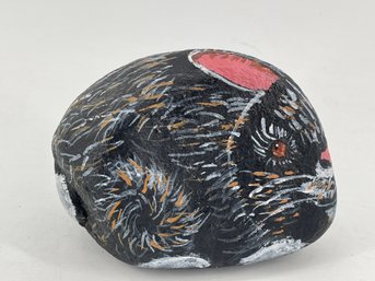Hand Painted Stone Rabbit