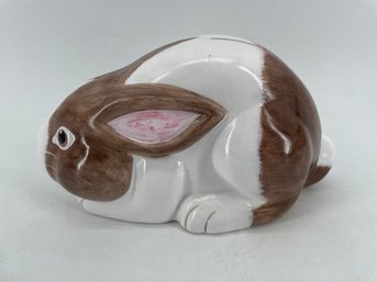 Ceramic Hand Painted Rabbit Coin Bank