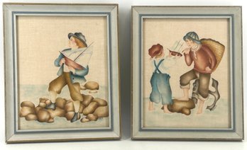 Pair Of Framed Vintage Theorem Paintings